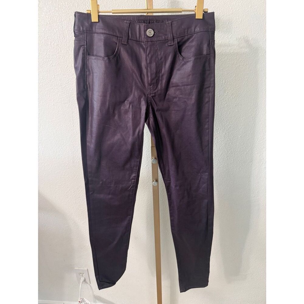 American Eagle Outfitters- Plum Coated Skinny Pants- Size 4